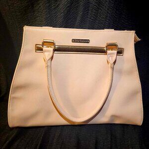Juicy Couture Light pink Satchel Handbag Tote Bag Rose gold Trim & Zipper Lined
